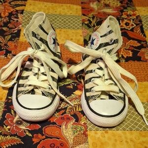 Converse Kids Zebra Stripe High-Tops - Black and White